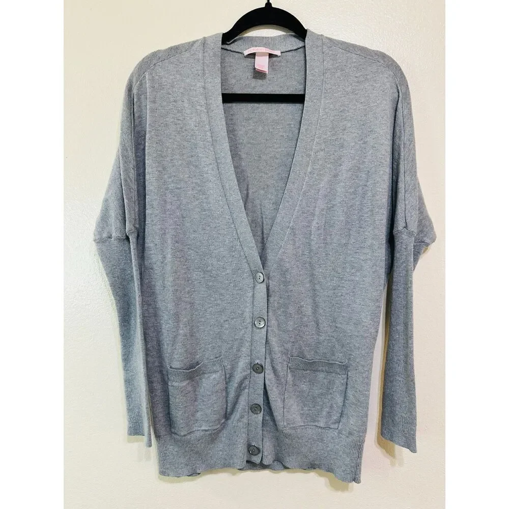 Victoria's Secret Women's V-Neck Cardigan Batwing Sleeves Size M Front Pockets - Picture 1 of 3